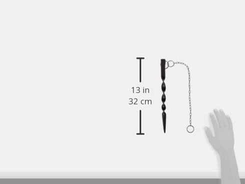 Black Powder Coated Iron Rain Chain Anchoring Stake with Stainless Steel Chain